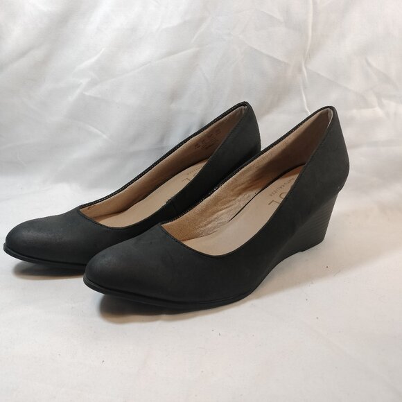 Naturalizer SOUL (Glimmer) Black Wedge Pump - Picture 1 of 8